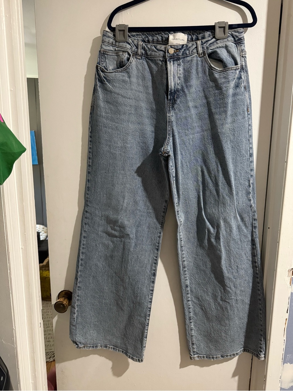 Habitual Wide Leg Jeans Size 14/32 Light Wash High Rise